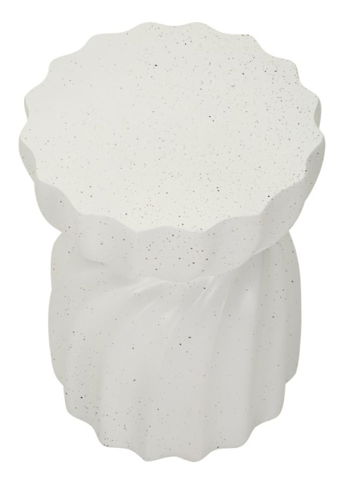 Masuta laterala rotunda sculpturala rasucita crem 36x47.5 cm [3]
