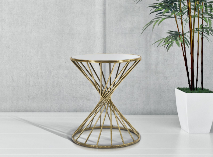 Masuta laterala cu oglinda stil Glam CreativDeco [7]