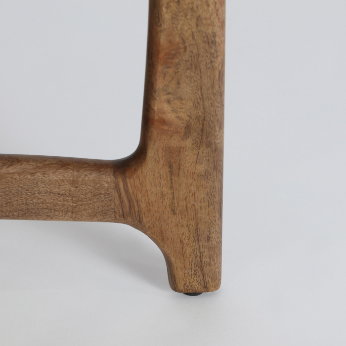 Masuta laterala din mango maro si MDF alb Laax 55 x 50 cm [4]