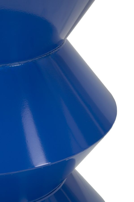 Masuta laterala rotunda metal albastru intens lucios 37.5x45 cm [3]