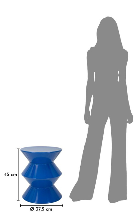 Masuta laterala rotunda metal albastru intens lucios 37.5x45 cm [6]