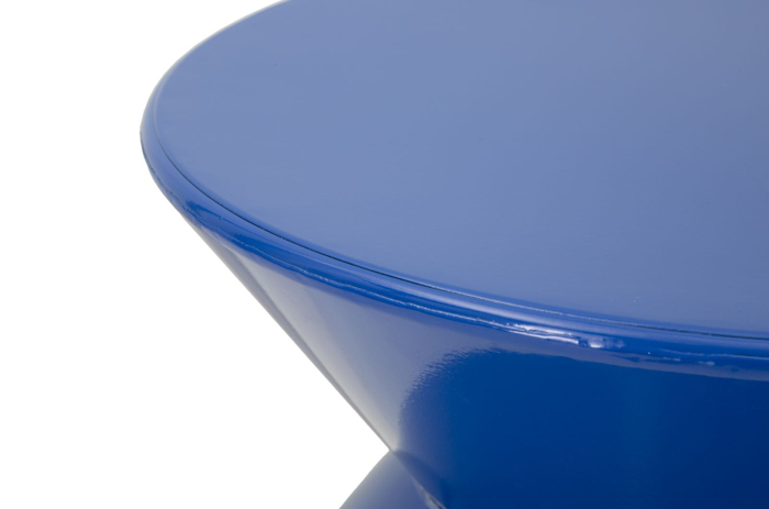 Masuta laterala rotunda metal albastru intens lucios 37.5x45 cm [4]