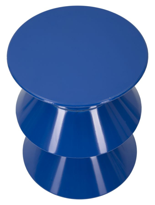 Masuta laterala rotunda metal albastru intens lucios 37.5x45 cm [2]