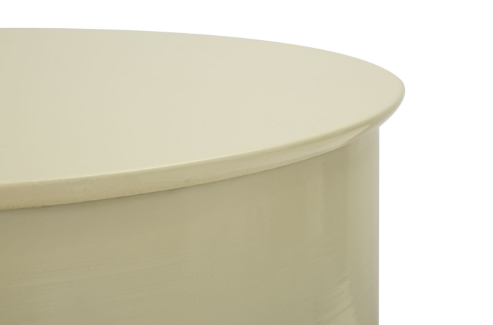 Masuta laterala rotunda metal crem lucios 31x46 cm [5]