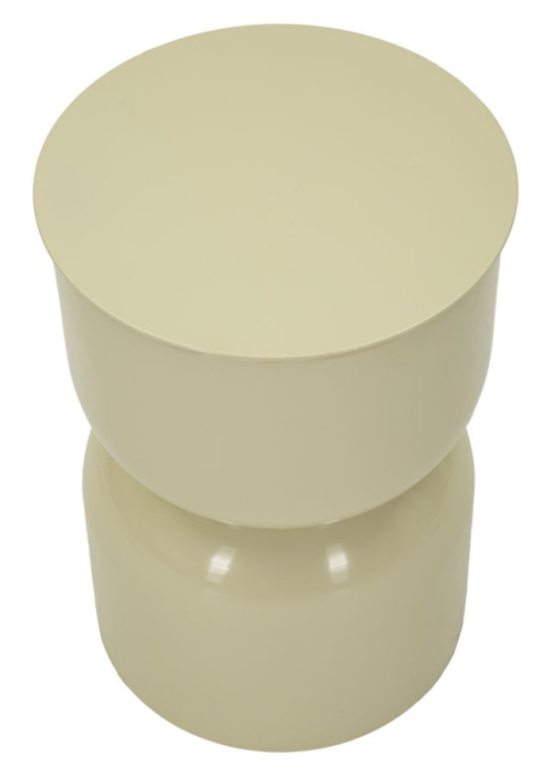 Masuta laterala rotunda metal crem lucios 31x46 cm [3]