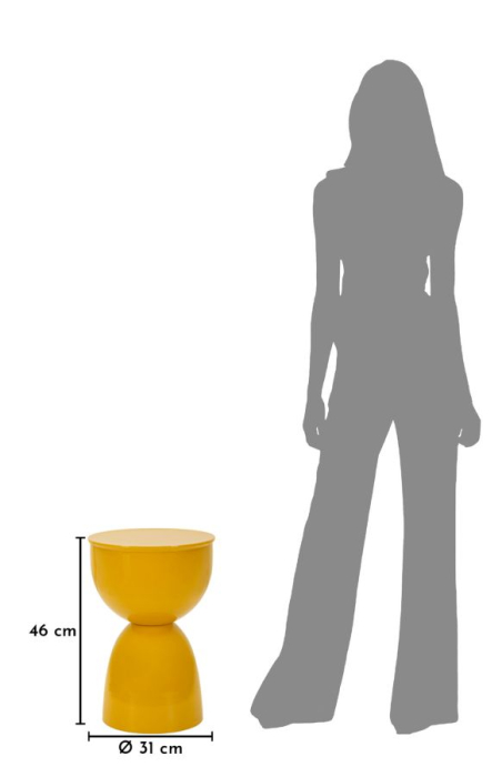 Masuta laterala rotunda metal mustar lucios 31x46 cm [6]