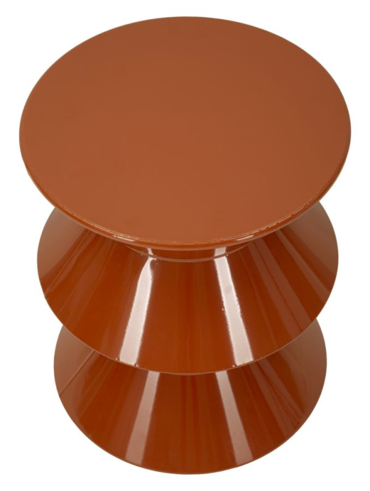 Masuta laterala rotunda metal portocaliu intens lucios 37.5x45 cm [2]
