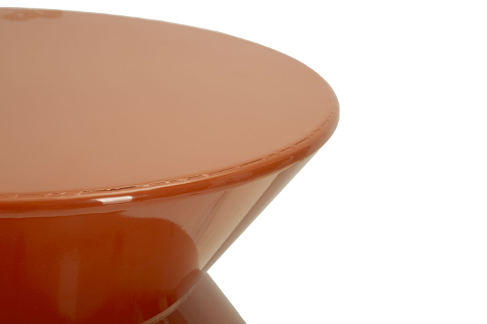 Masuta laterala rotunda metal portocaliu intens lucios 37.5x45 cm [4]
