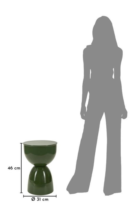 Masuta laterala rotunda metal verde inchis lucios 31x46 cm [6]