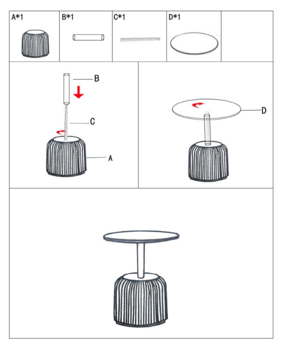 Masuta laterala rotunda metal si piele gri 40x55 cm [7]