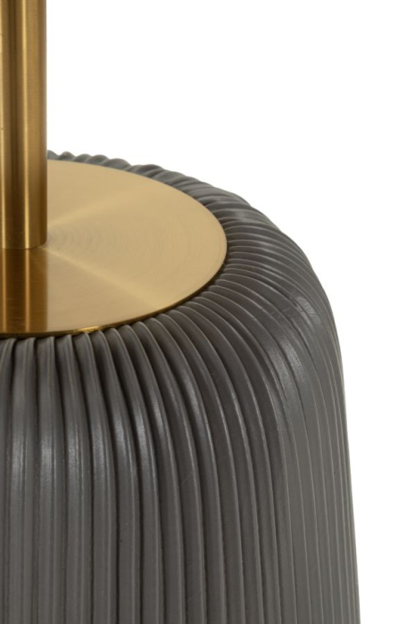 Masuta laterala rotunda metal si piele gri 40x55 cm [4]