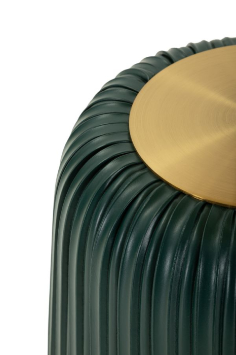 Masuta laterala rotunda metal si piele verde 40x55 cm [4]