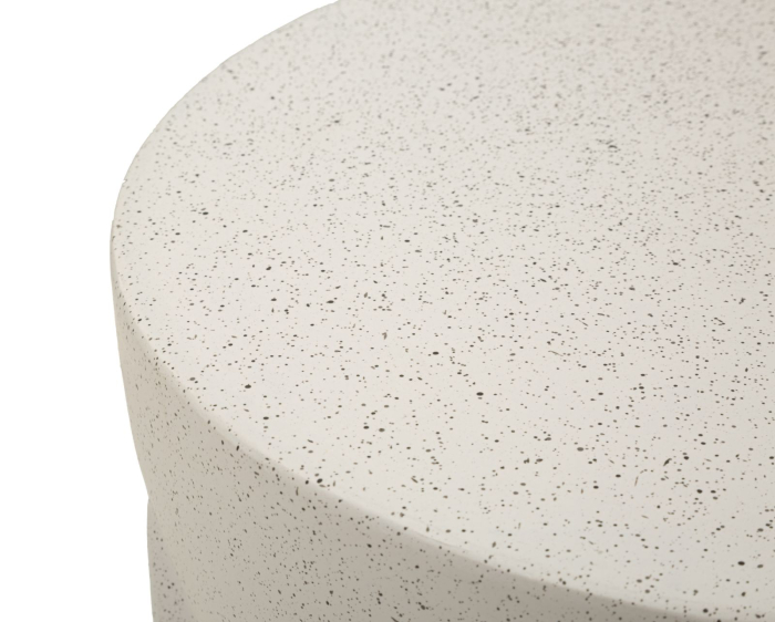 Masuta laterala rotunda crem efect piatra 33.5x48.5 cm [7]