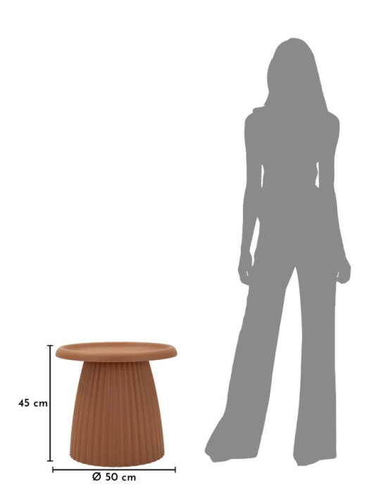 Masuta laterala rotunda plastic rosu 50x45 cm [6]