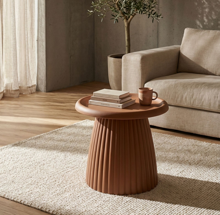 Masuta laterala rotunda plastic rosu 50x45 cm [5]