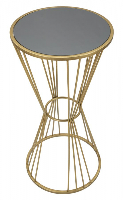 Masuta laterala rotunda metal oglinda, auriu - CreativDeco.ro [3]