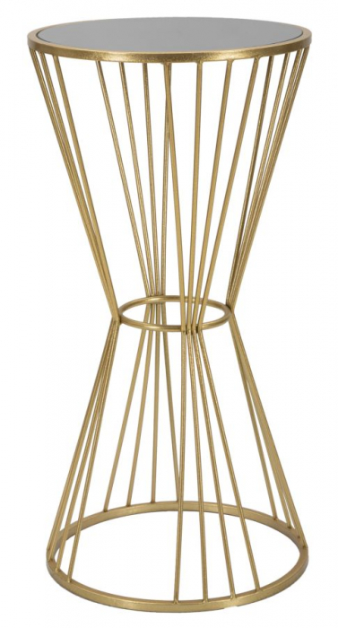 Masuta laterala rotunda metal oglinda, auriu - CreativDeco.ro [1]