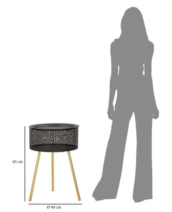 Masuta laterala glamour cu depozitare ascunsa CreativDeco [5]