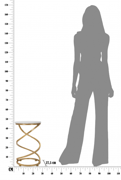 Masuta aurie cu blat marmura alba Spiral | creativdeco.ro [6]