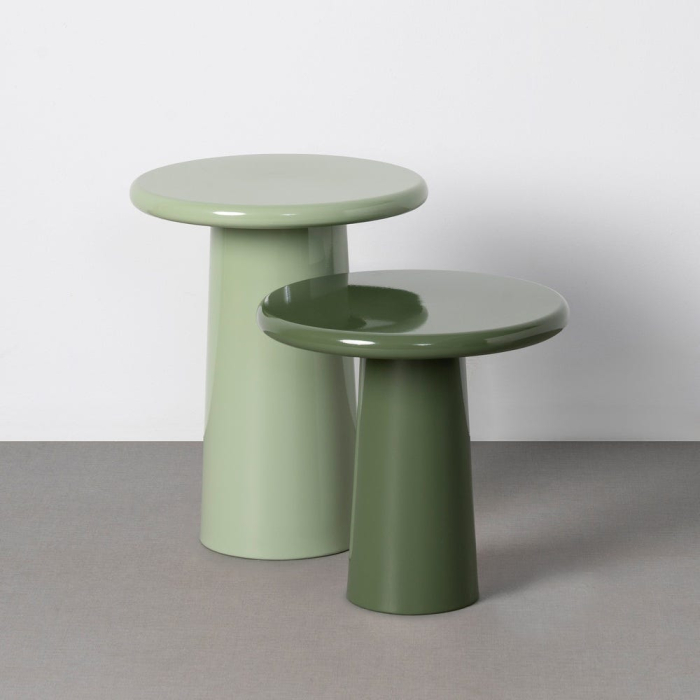 Măsuță laterală verde din metal lucios [2]