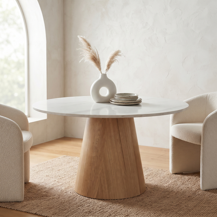 Masuta Living Ceramica Metal, Alb Natural - CreativDeco.ro [2]