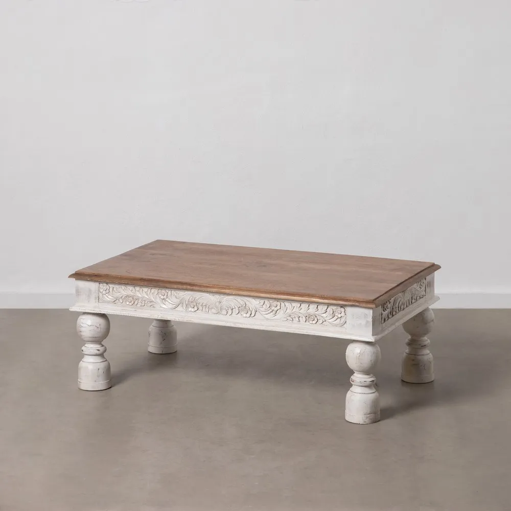 Masuta Living Clasic, Lemn Mango Alb-Natural - CreativDeco.ro [3]