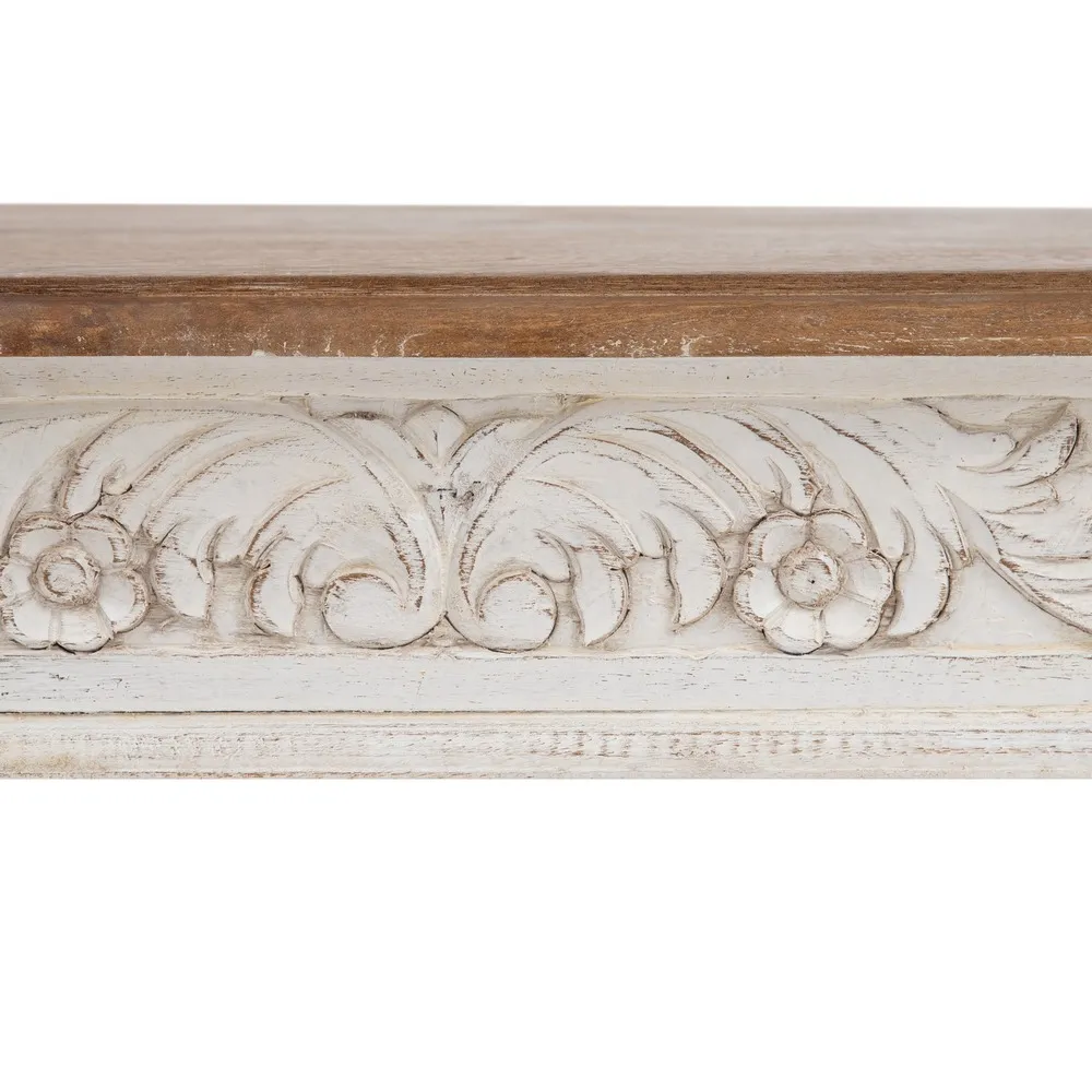 Masuta Living Clasic, Lemn Mango Alb-Natural - CreativDeco.ro [5]