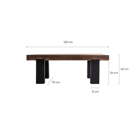 Masuta living coloniala lemn reciclat|Masute autentice [5]