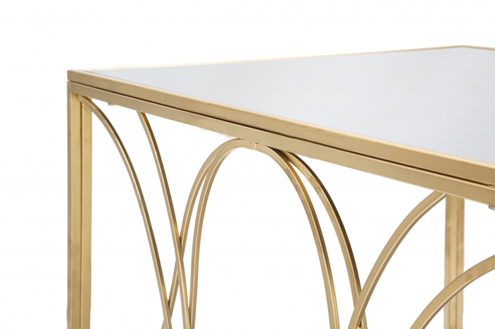 Masuta living Exy, auriu, oglinda - CreativDeco.ro [6]