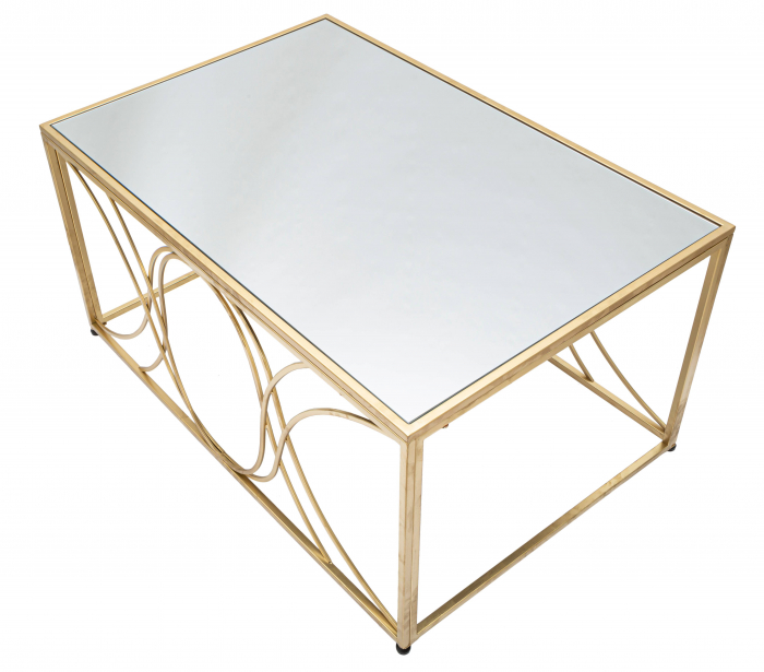 Masuta living Exy, auriu, oglinda - CreativDeco.ro [4]