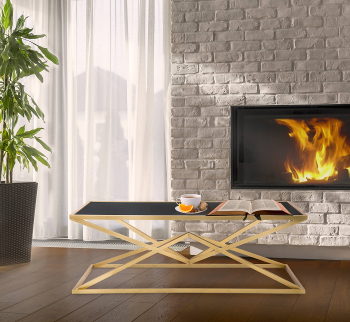 Masuta living Piramid, auriu negru [4]
