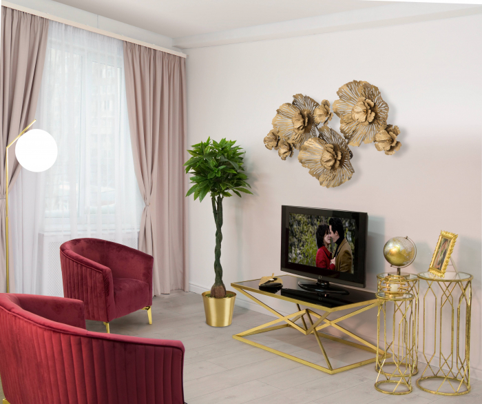 Masuta living Piramid, auriu negru [2]