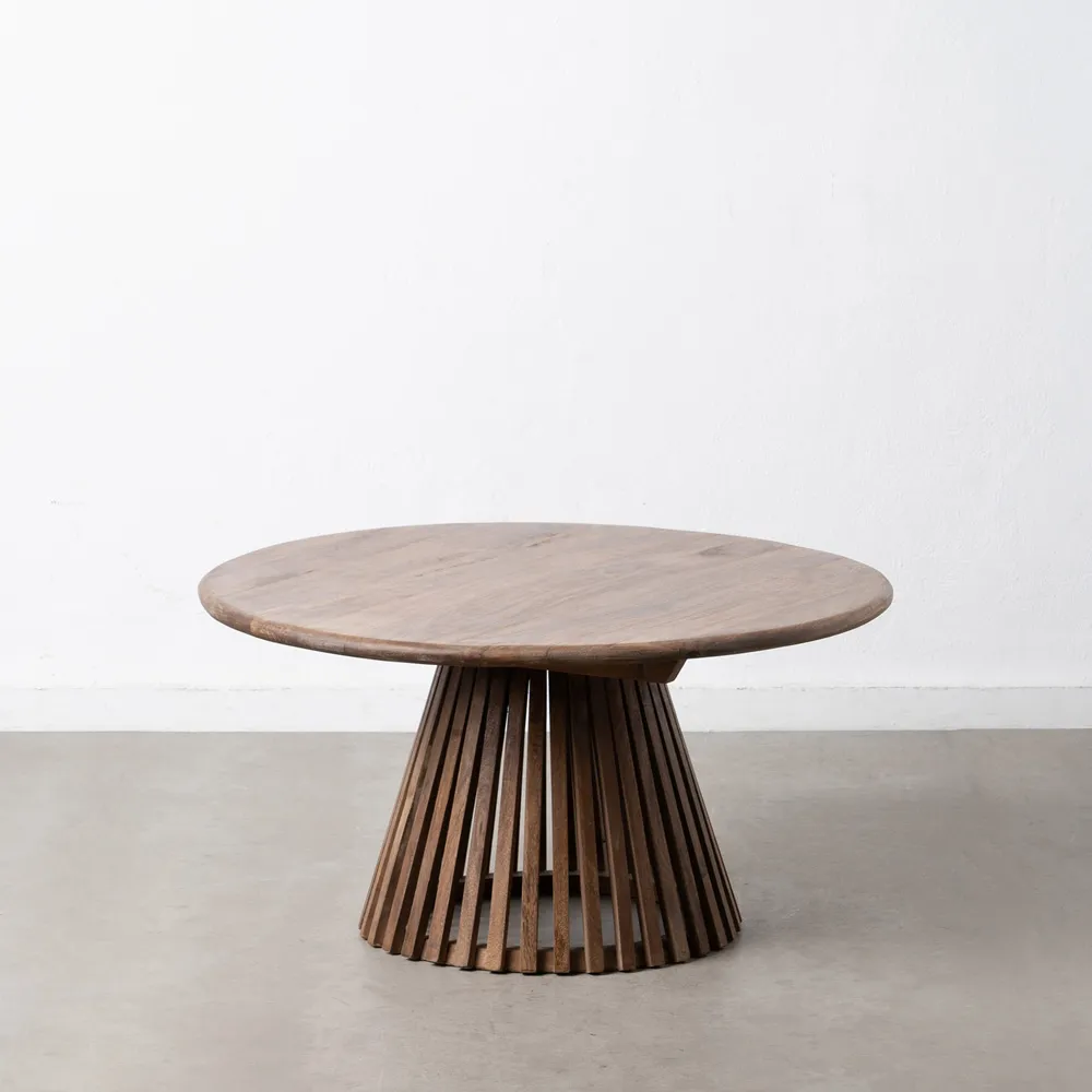 Masuta living rotunda lemn de mango maro - CreativDeco.ro [2]