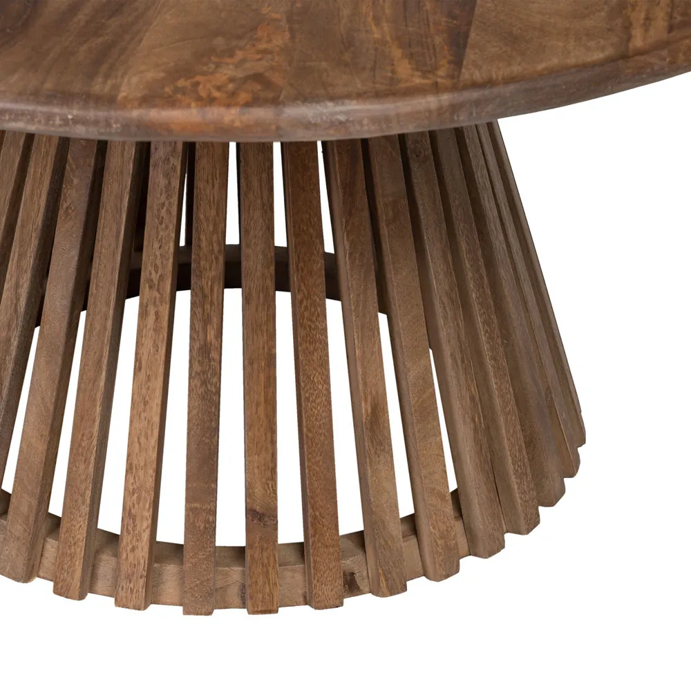 Masuta living rotunda lemn de mango maro - CreativDeco.ro [4]