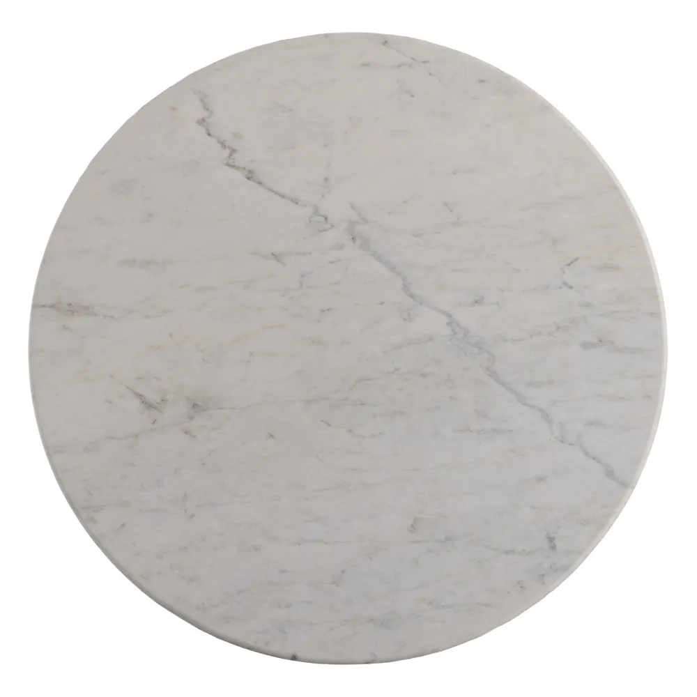 Masuta living rotunda marmura alba, lemn de mango - CreativDeco.ro [7]
