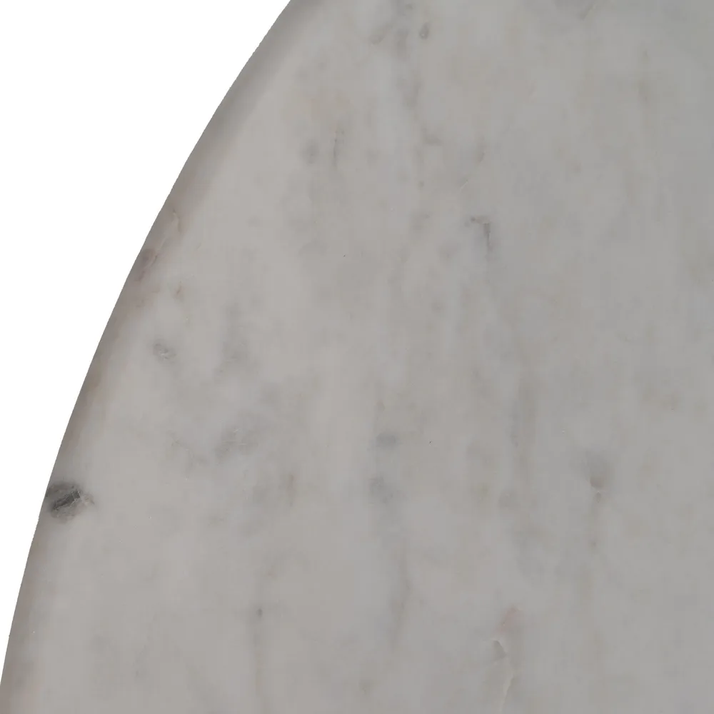 Masuta living rotunda marmura alba, lemn de mango - CreativDeco.ro [10]