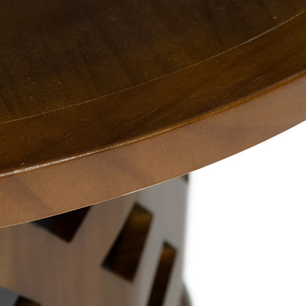 Masuta living rotunda maro, lemn brad MDF [5]