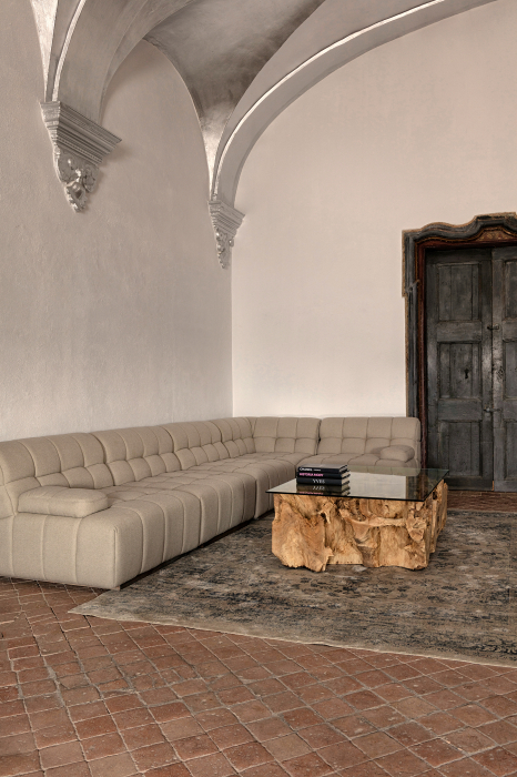 Masuta living radacina tec|Masuta cafea etnica|Mobilier living unicat [4]