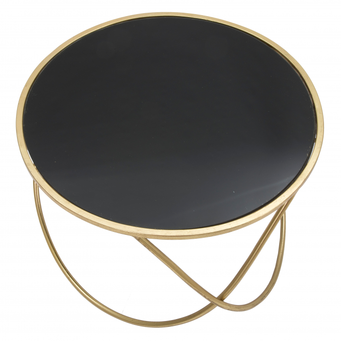 Masuta rotunda aurie cu blat negru Ring [3]