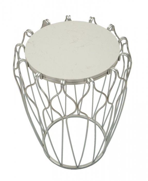 Masuta rotunda cu blat marmura | Accent living CreativDeco [4]