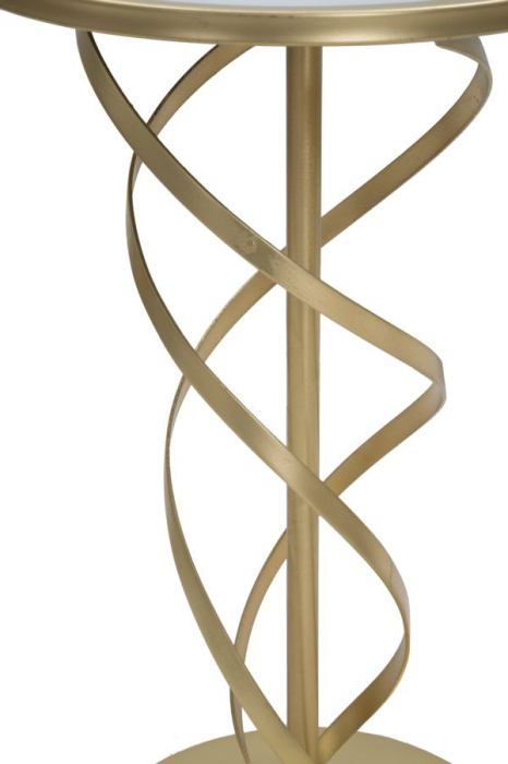 Masuta rotunda glamour cu blat sticla CreativDeco [5]