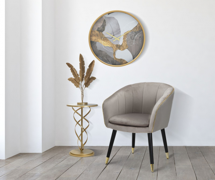 Masuta rotunda glamour cu blat sticla CreativDeco [2]