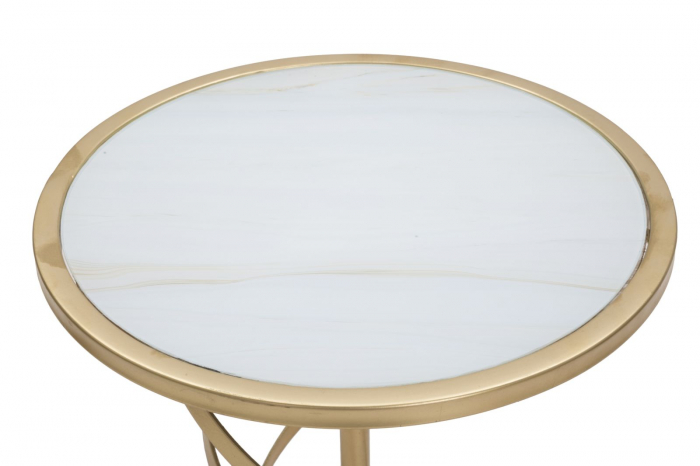 Masuta rotunda glamour cu blat sticla CreativDeco [4]
