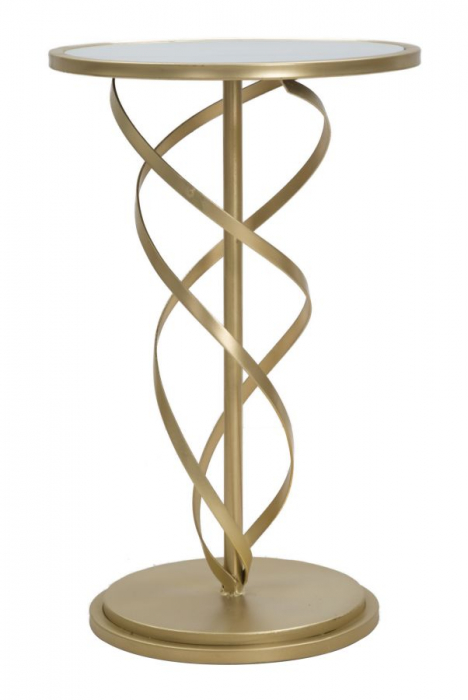 Masuta rotunda glamour cu blat sticla CreativDeco [1]