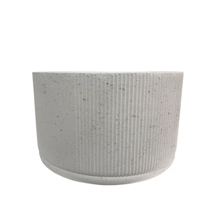 Măsuță rotundă de cafea din MgO gri deschis cu bază striată [2]