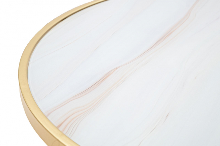 Masuta rotunda Glam cu blat de sticla marmorata CreativDeco [2]