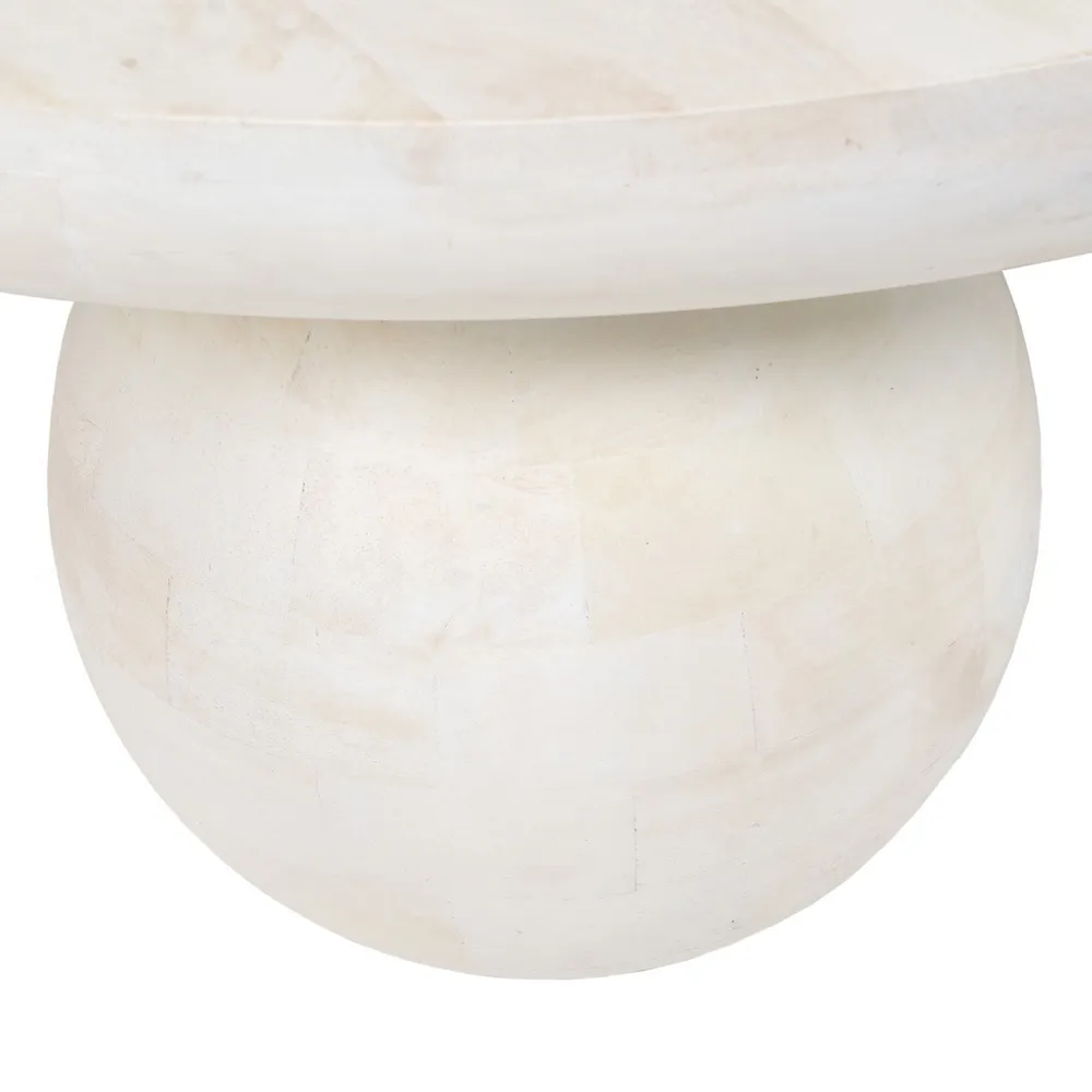 Masuta rotunda sufragerie Madera, lemn mango, alb invechit [7]