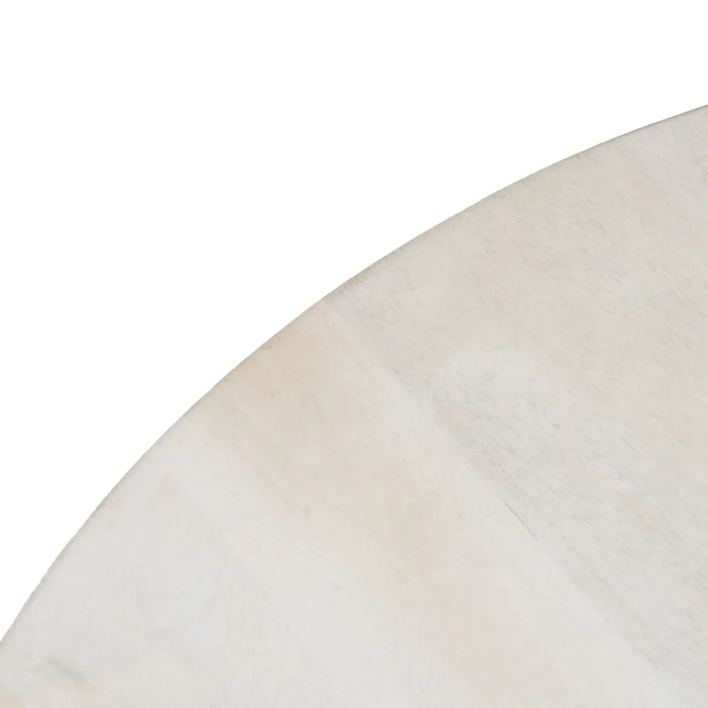 Masuta rotunda sufragerie Madera, lemn mango, alb invechit [9]