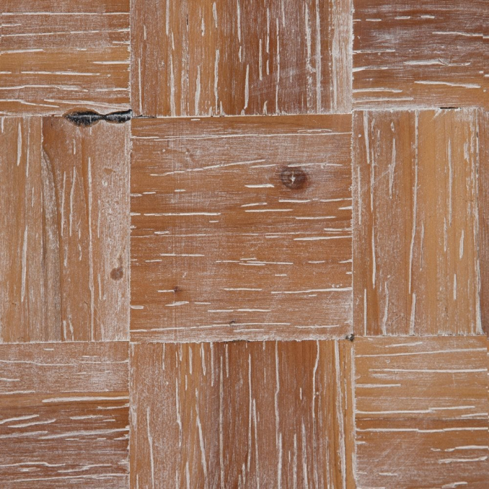 Măsuță rotundă alb vintage cu blat lemn natural [5]
