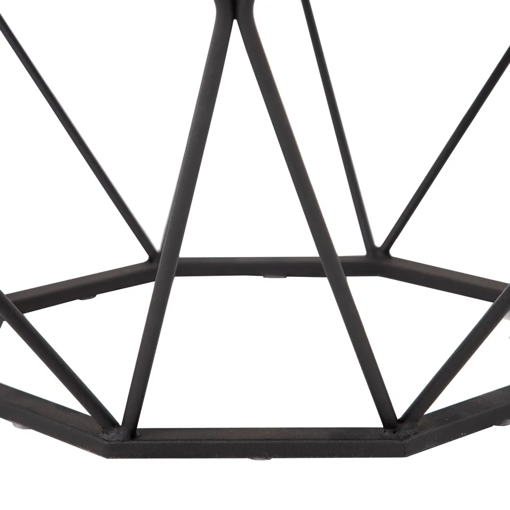 Masuta sufragerie Hexagon, negru, metal sticla [6]